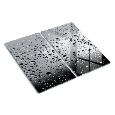 Glass chopping board Water drops on glass