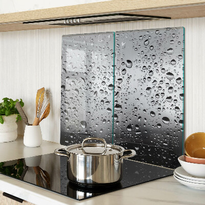 Glass chopping board Water drops on glass