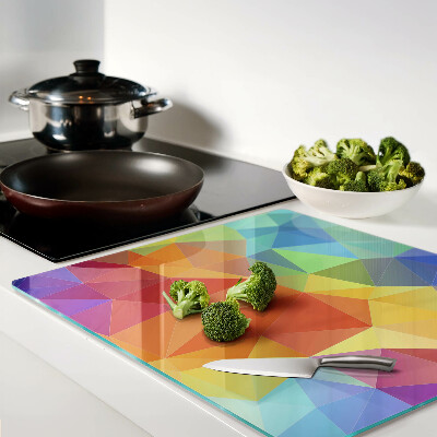 Glass chopping board Geometry of colored triangles
