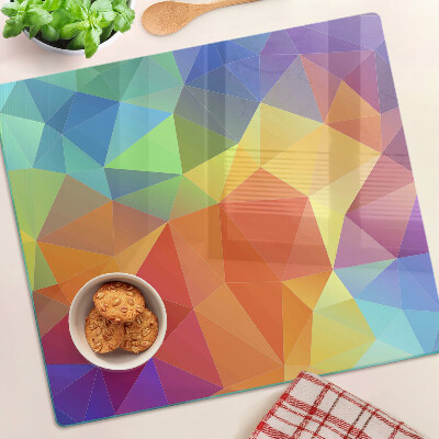 Glass chopping board Geometry of colored triangles