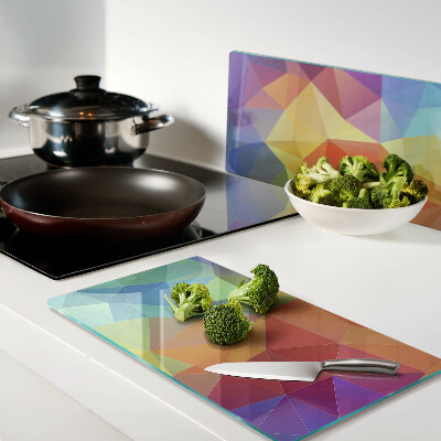 Glass chopping board Geometry of colored triangles