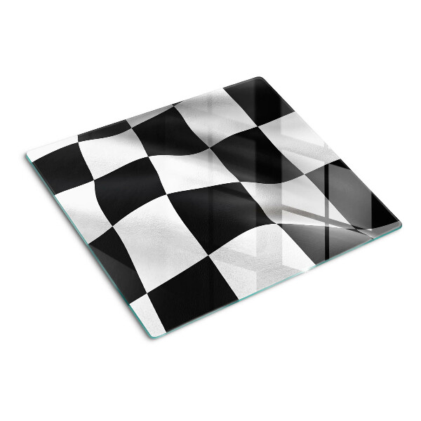 Glass kitchen board Black and white checkerboard