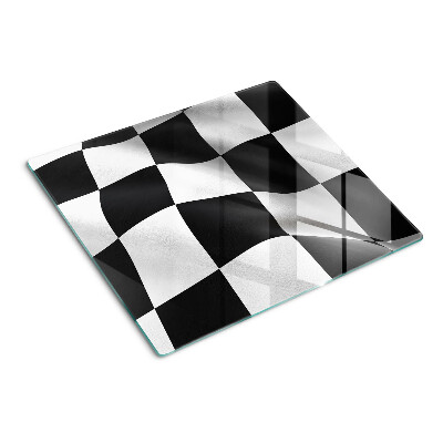 Glass kitchen board Black and white checkerboard