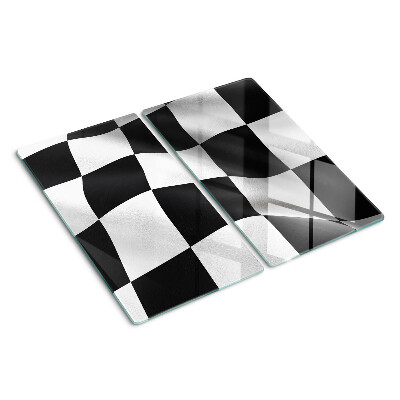 Glass kitchen board Black and white checkerboard