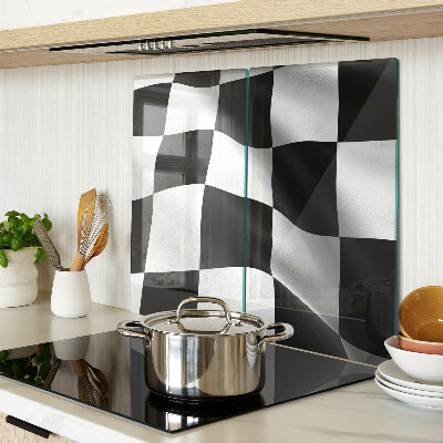 Glass kitchen board Black and white checkerboard