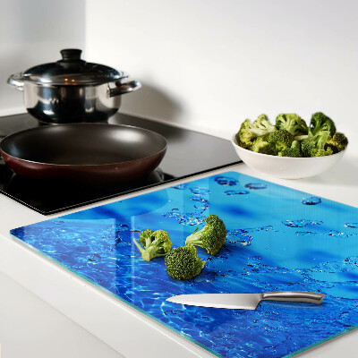 Glass kitchen board Water and air bubbles
