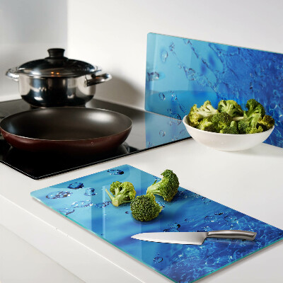 Glass kitchen board Water and air bubbles