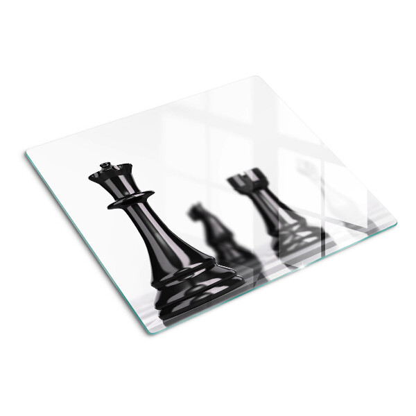 Glass chopping board Chess, King and Rook