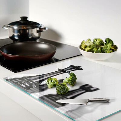 Glass chopping board Chess, King and Rook