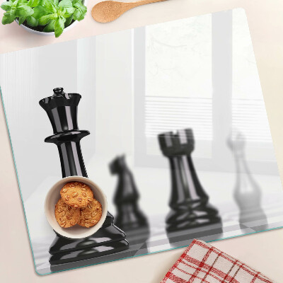 Glass chopping board Chess, King and Rook