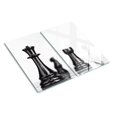 Glass chopping board Chess, King and Rook