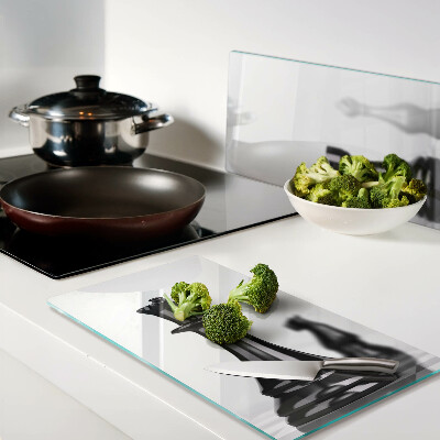 Glass chopping board Chess, King and Rook