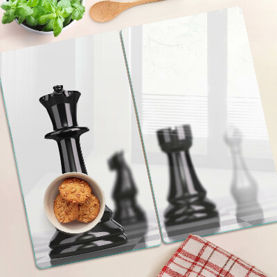 Glass chopping board Chess, King and Rook