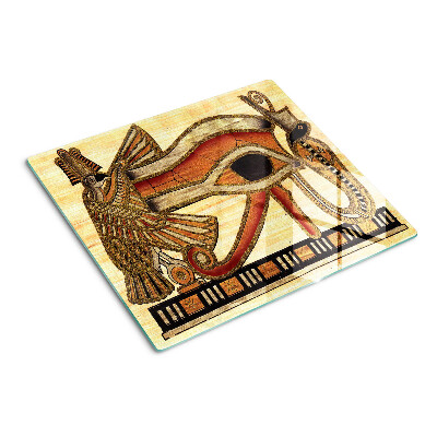 Glass kitchen board Egyptian hieroglyph motif