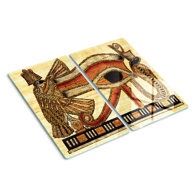 Glass kitchen board Egyptian hieroglyph motif
