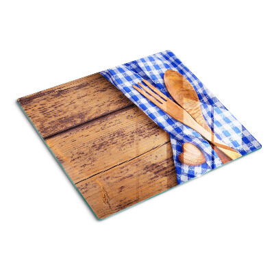 Glass kitchen board Kitchen theme with wooden accessories