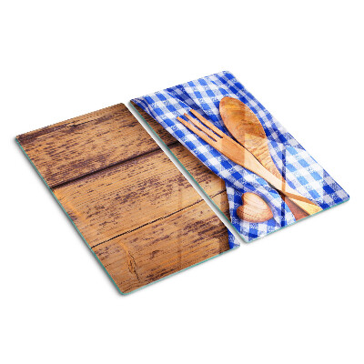 Glass kitchen board Kitchen theme with wooden accessories