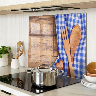 Glass kitchen board Kitchen theme with wooden accessories