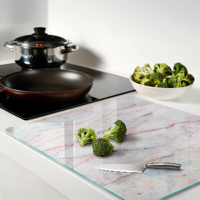 Glass chopping board Marble pattern in shades of pink