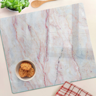 Glass chopping board Marble pattern in shades of pink