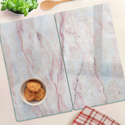 Glass chopping board Marble pattern in shades of pink