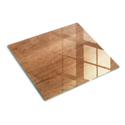 Glass chopping board Wood with window reflection