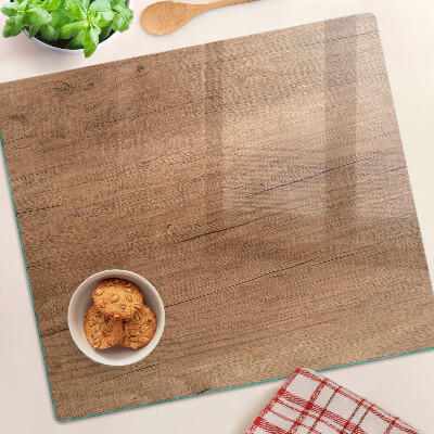 Glass chopping board Wood with window reflection
