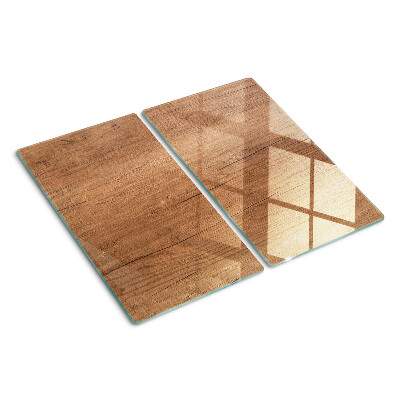 Glass chopping board Wood with window reflection