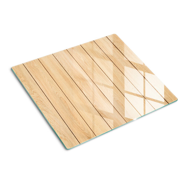 Glass kitchen board Light colored wooden board