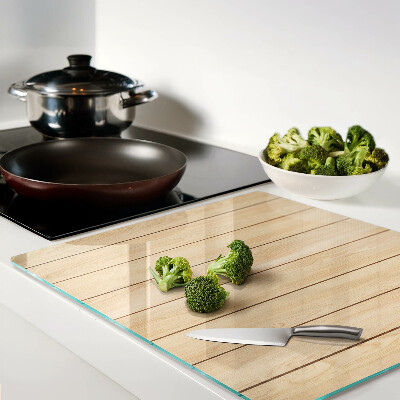 Glass kitchen board Light colored wooden board
