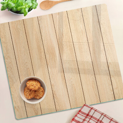 Glass kitchen board Light colored wooden board