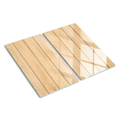 Glass kitchen board Light colored wooden board
