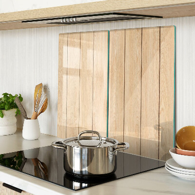 Glass kitchen board Light colored wooden board