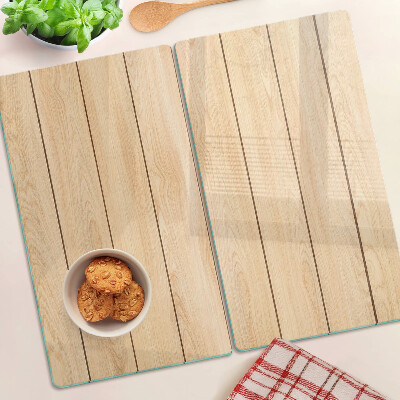 Glass kitchen board Light colored wooden board