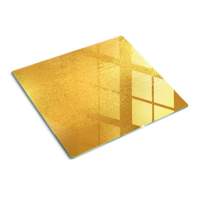 Glass chopping board Golden surface with reflections
