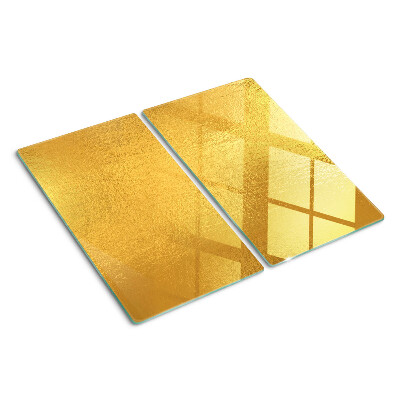 Glass chopping board Golden surface with reflections