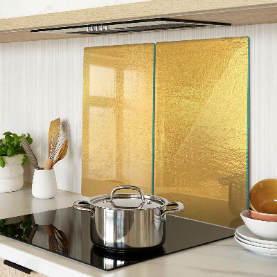 Glass chopping board Golden surface with reflections