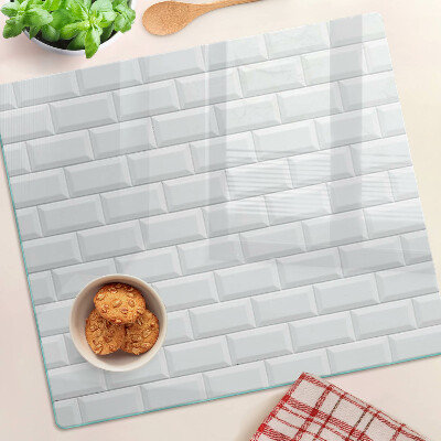 Glass chopping board Brick wall