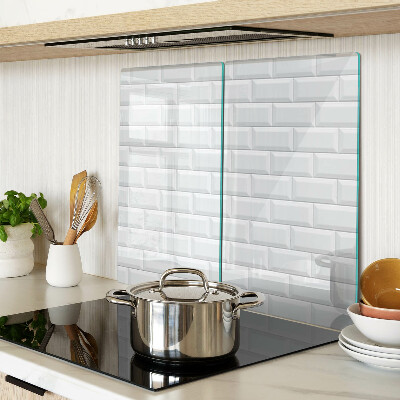 Glass chopping board Brick wall