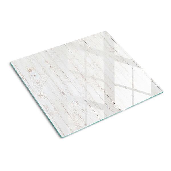 Glass kitchen board White wooden boards