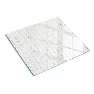 Glass kitchen board White wooden boards
