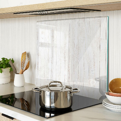 Glass kitchen board White wooden boards
