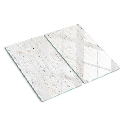 Glass kitchen board White wooden boards