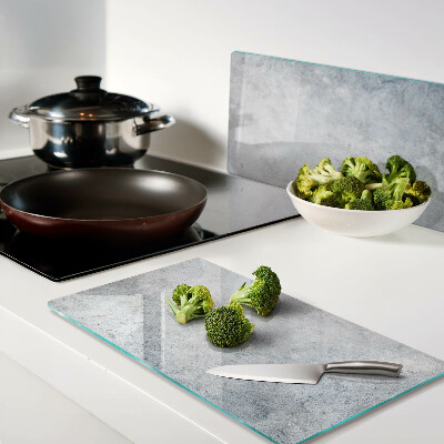 Glass kitchen board Concrete effect with reflection