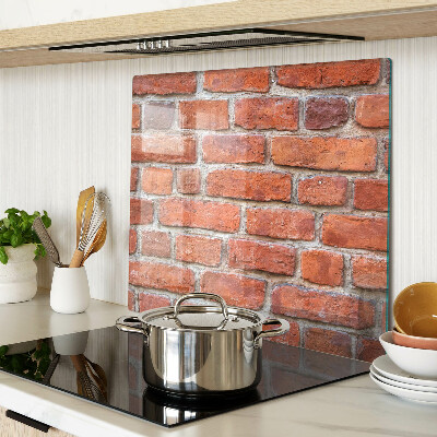 Glass chopping board Brick wall