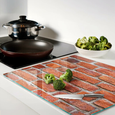 Glass chopping board Brick wall