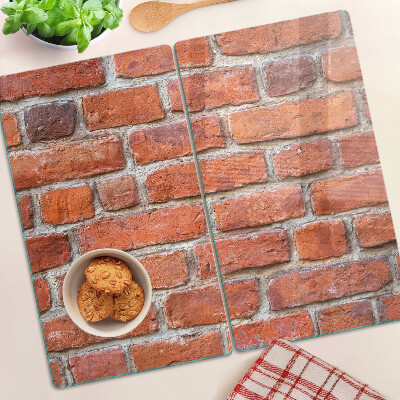 Glass chopping board Brick wall
