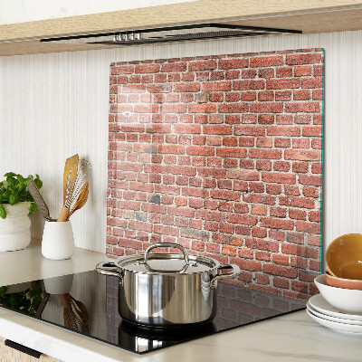Glass kitchen board Brick wall