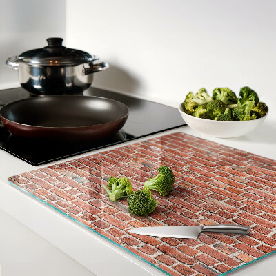 Glass kitchen board Brick wall