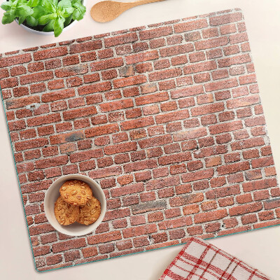 Glass kitchen board Brick wall